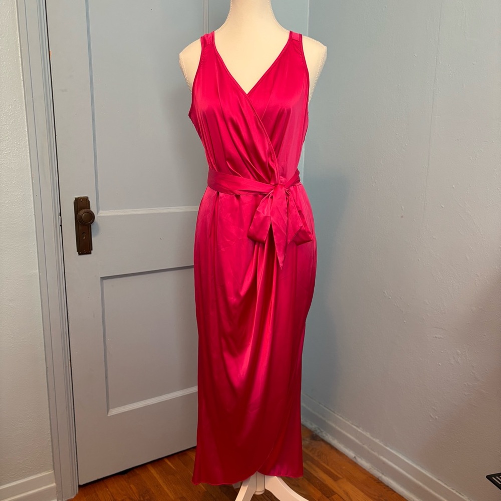Vibrant Fuchsia Wrap Dress